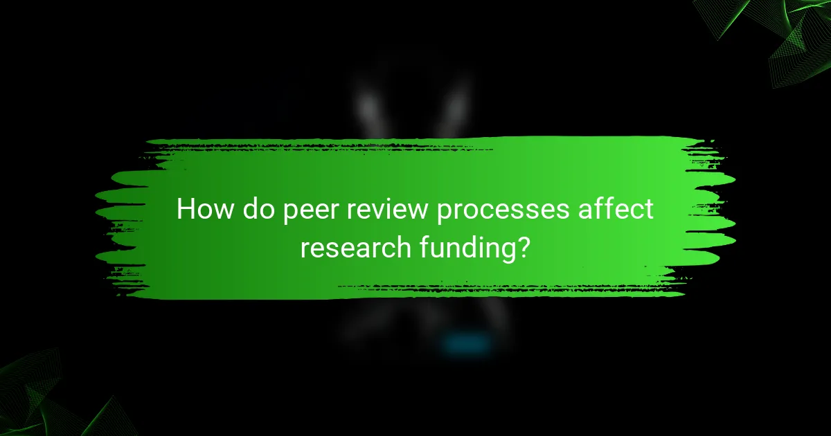 How do peer review processes affect research funding?