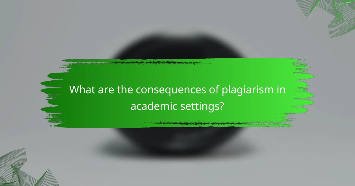 What are the consequences of plagiarism in academic settings?