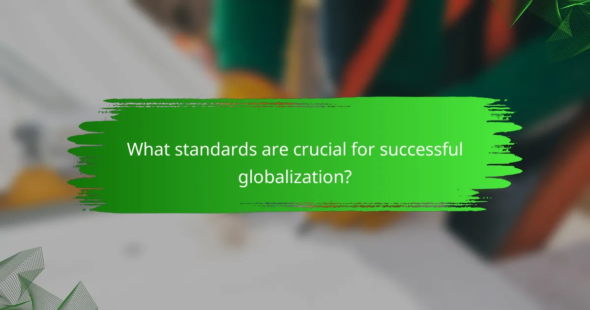 What standards are crucial for successful globalization?